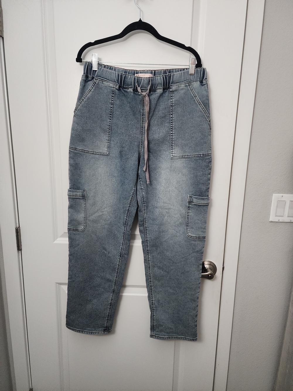 SO High Rise Denim Joggers in Blue